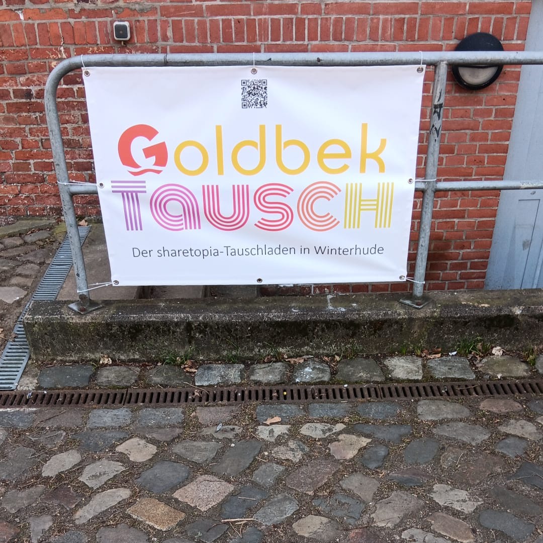 GoldbekTAUSCH-Schild am Eingang